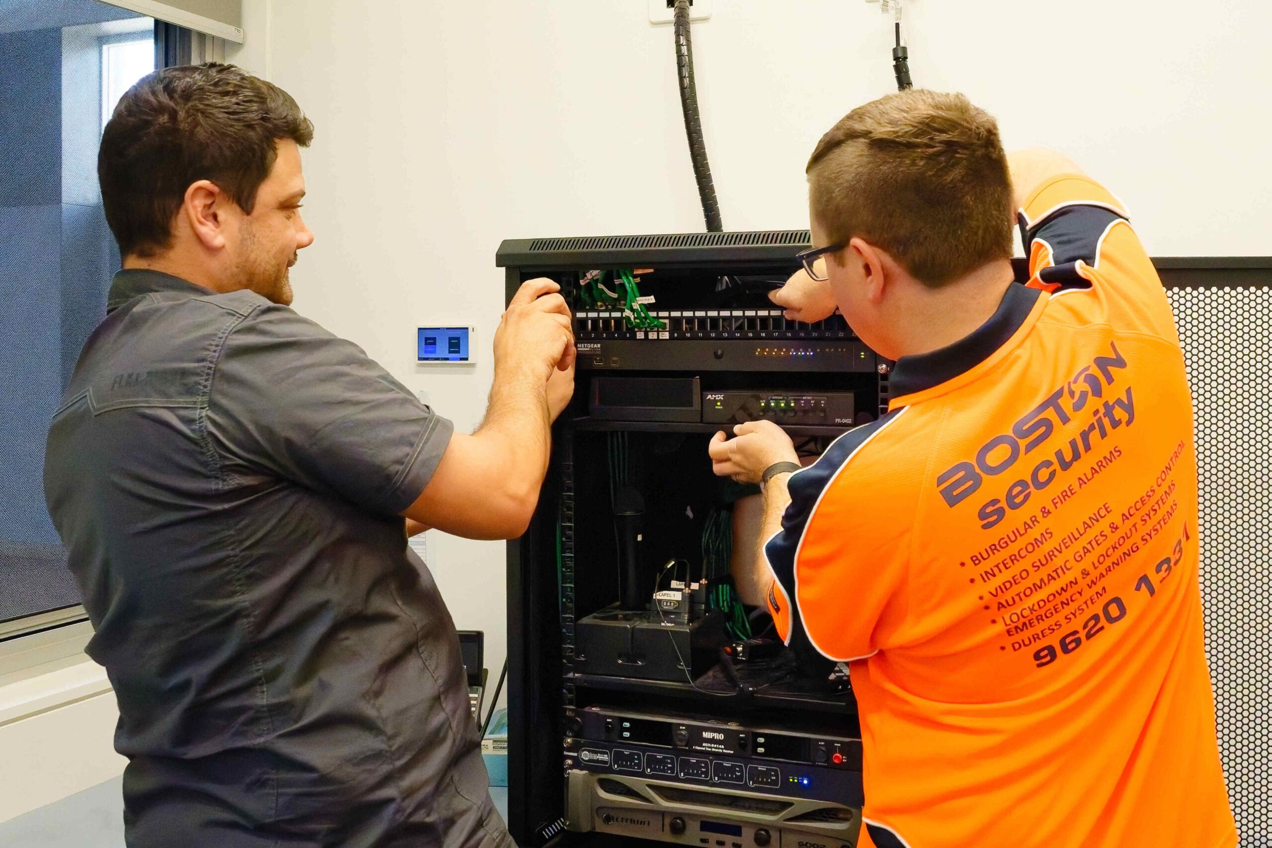 boston security services_ Installation of PA Systems Modules & Equipment into PA server Rack